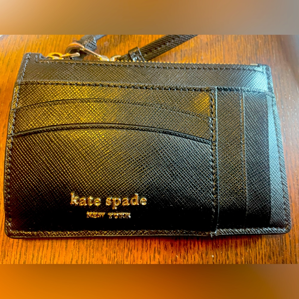 Kate Spade Black Leather credit card holder, wallet
